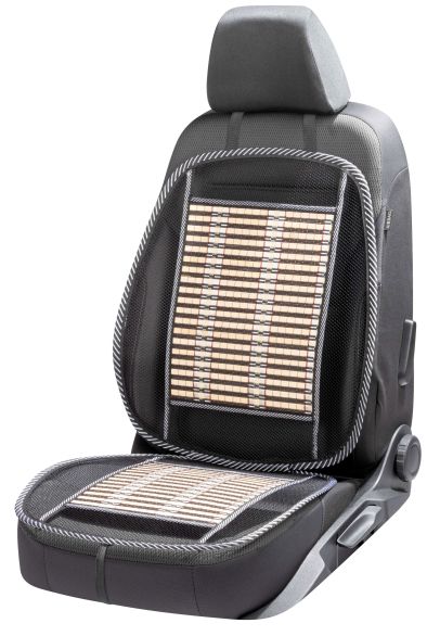 WALSER Atmungsaktive Bambus-Sitzauflage, Auto-Sitzauflage beige/schwarz, 1 Stück