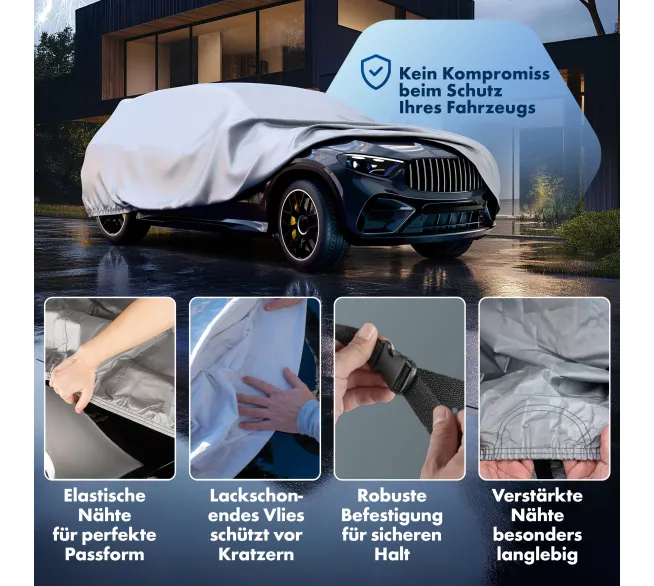 WALSER All Weather Basic Autoabdeckung als Wetterschutz für Fahrzeuge im Außenbereich