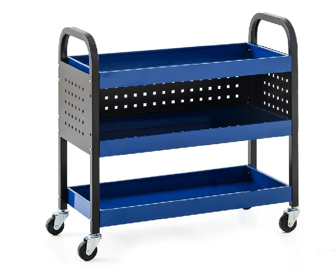PRESTIGE Werkzeugrollwagen mit 3 ablagen 75x 35x 66 cm blau