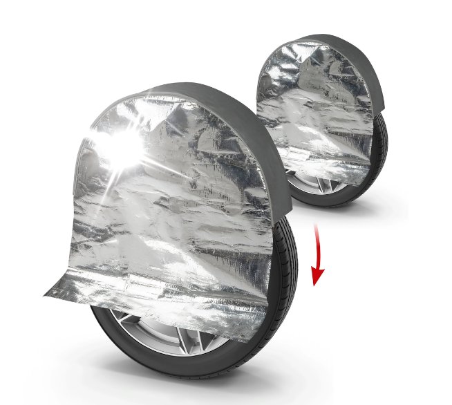 WALSER Reifen-Thermoradabdeckung, 2 Stück Radschutzhüllen bis 17 Zoll/195mm