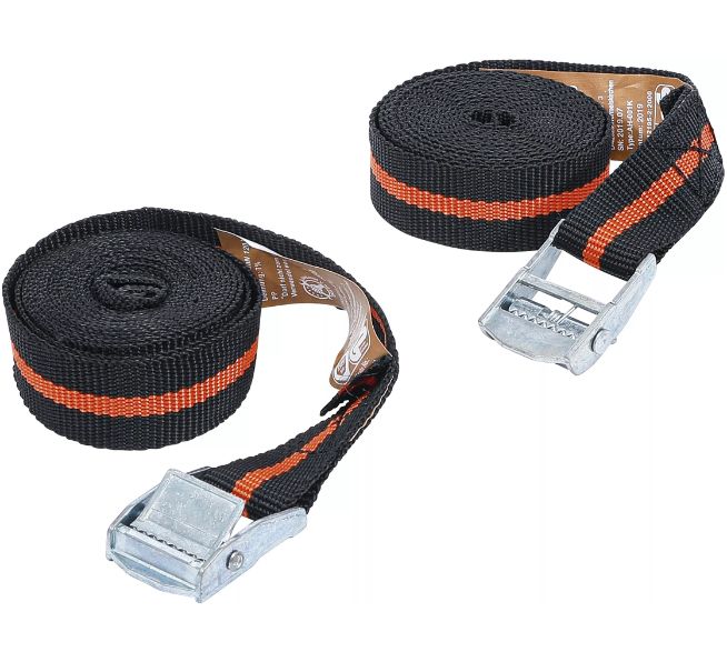 BGS TECHNIC Spannband-Satz mit Schnellverschluss 2,5m 2 Stück