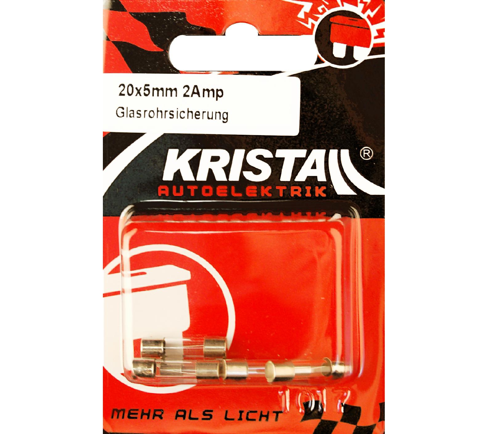 KRISTALL Glassicherung 20 x 5 mm 2 Amp