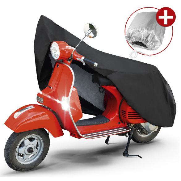 WALSER Premium Motorrad Abdeckplane S wasserdicht - 185x90x110 cm schwarz