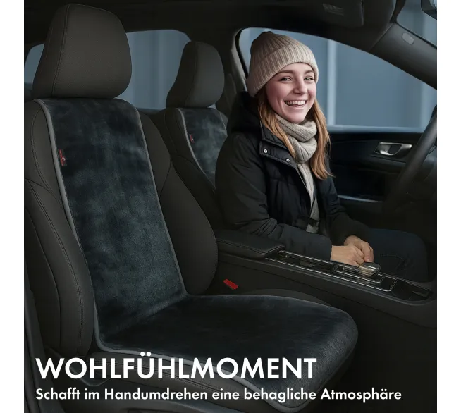 WALSER Sitzkissen Teddy als weiche Sitzauflage für mehr Komfort im Auto
