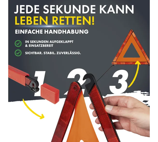 WALSER Warndreieck YD-1 für Pannenabsicherung und bessere Sichtbarkeit