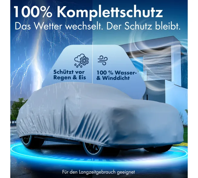 WALSER All Weather Basic Autoabdeckung als Wetterschutz für Fahrzeuge im Außenbereich