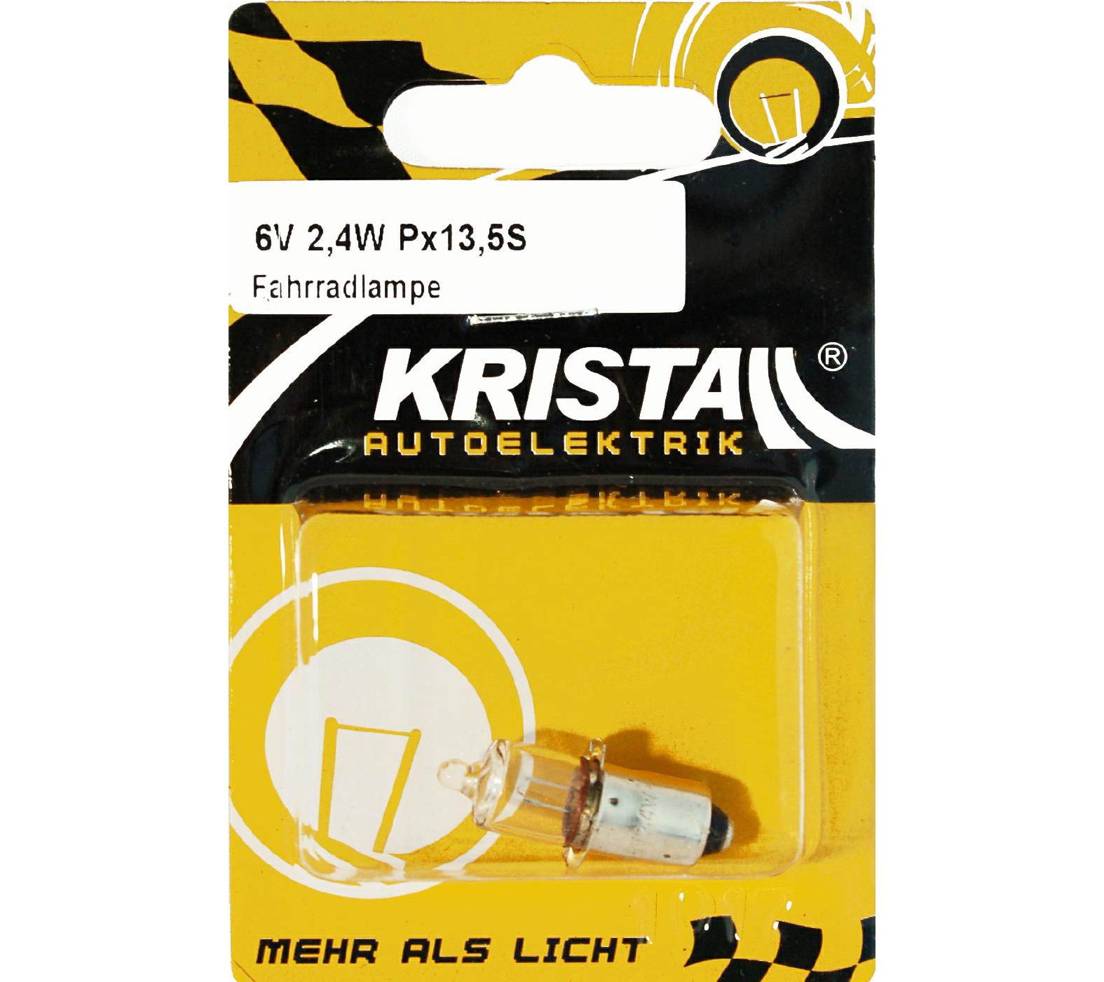KRISTALL 6V Fahrradlampe Halogen 2,4W