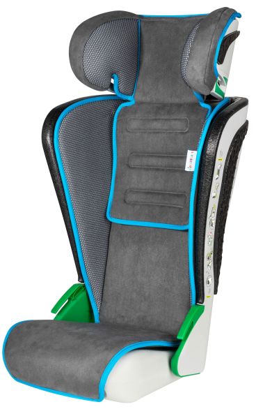 WALSER Kindersitz Noemi, klappbarer Auto-Kindersitz ECE R129 geprüft Anthrazit/Blau