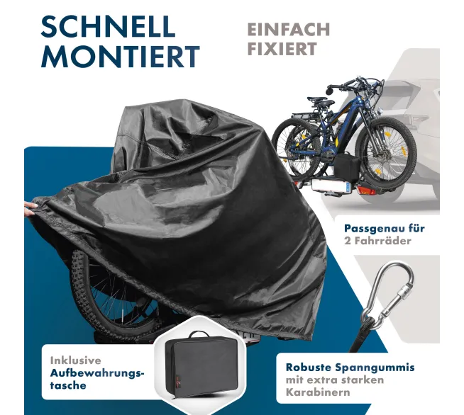 WALSER Fahrradabdeckung als Wetterschutz für Fahrräder im Außenbereich