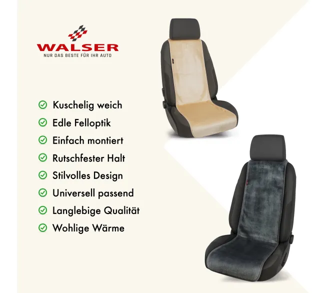 WALSER Sitzkissen Teddy als weiche Sitzauflage für mehr Komfort im Auto