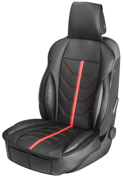 WALSER PKW Sitzauflage Kimi, Auto-Sitzaufleger im Rennsportdesign schwarz/rot, 1 Stück