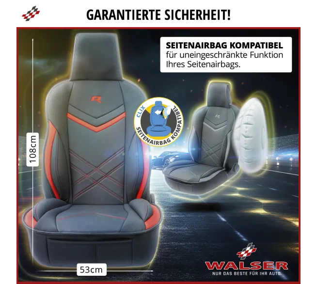 WALSER Sitzaufleger Rey als komfortabler Schutz für den Fahrzeugsitz