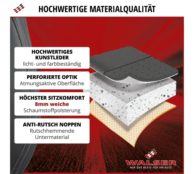 WALSER Sitzaufleger Fernando als komfortabler Schonbezug für den Autositz