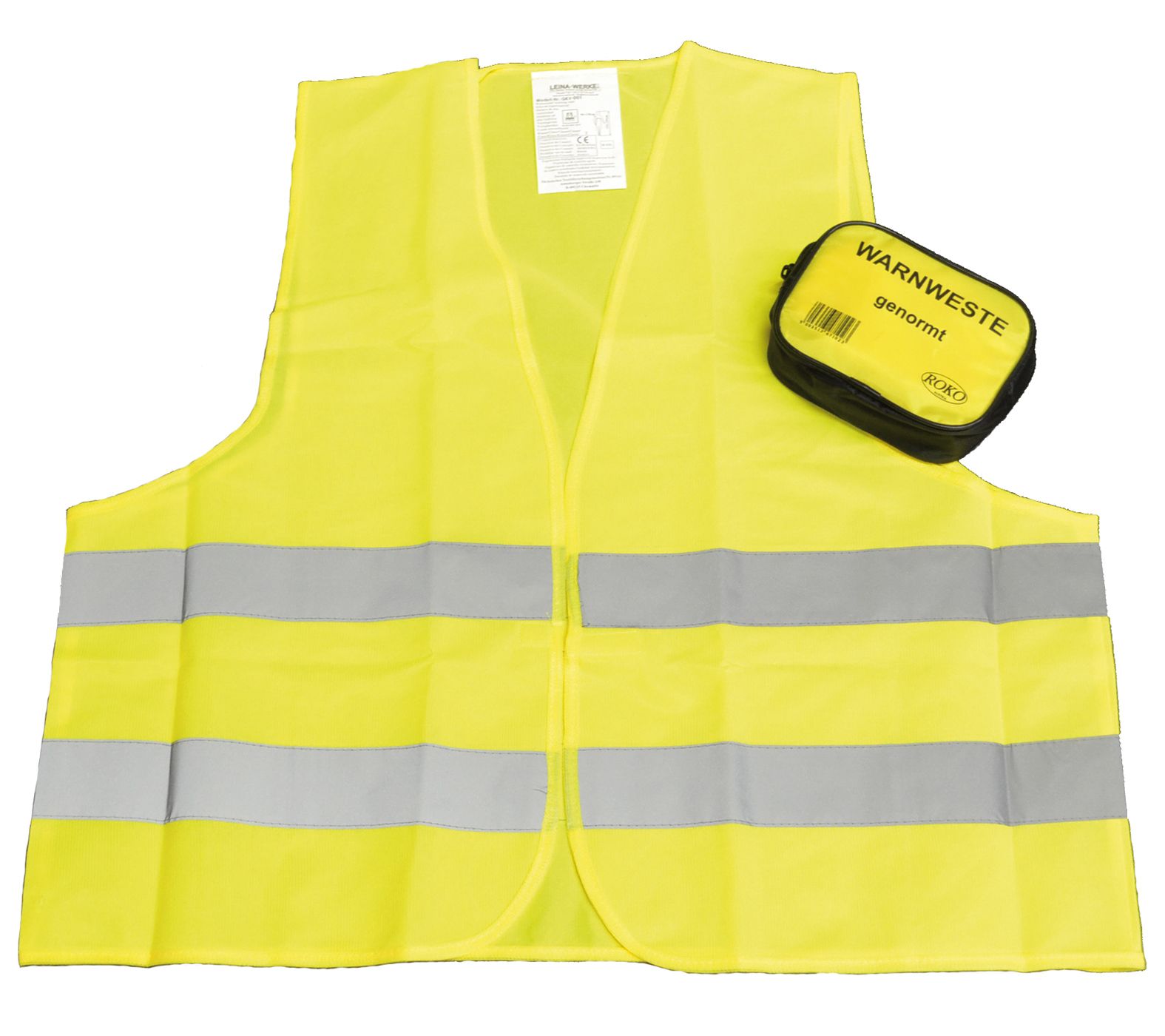 ROKO Sicherheitsweste gelb in Tasche
