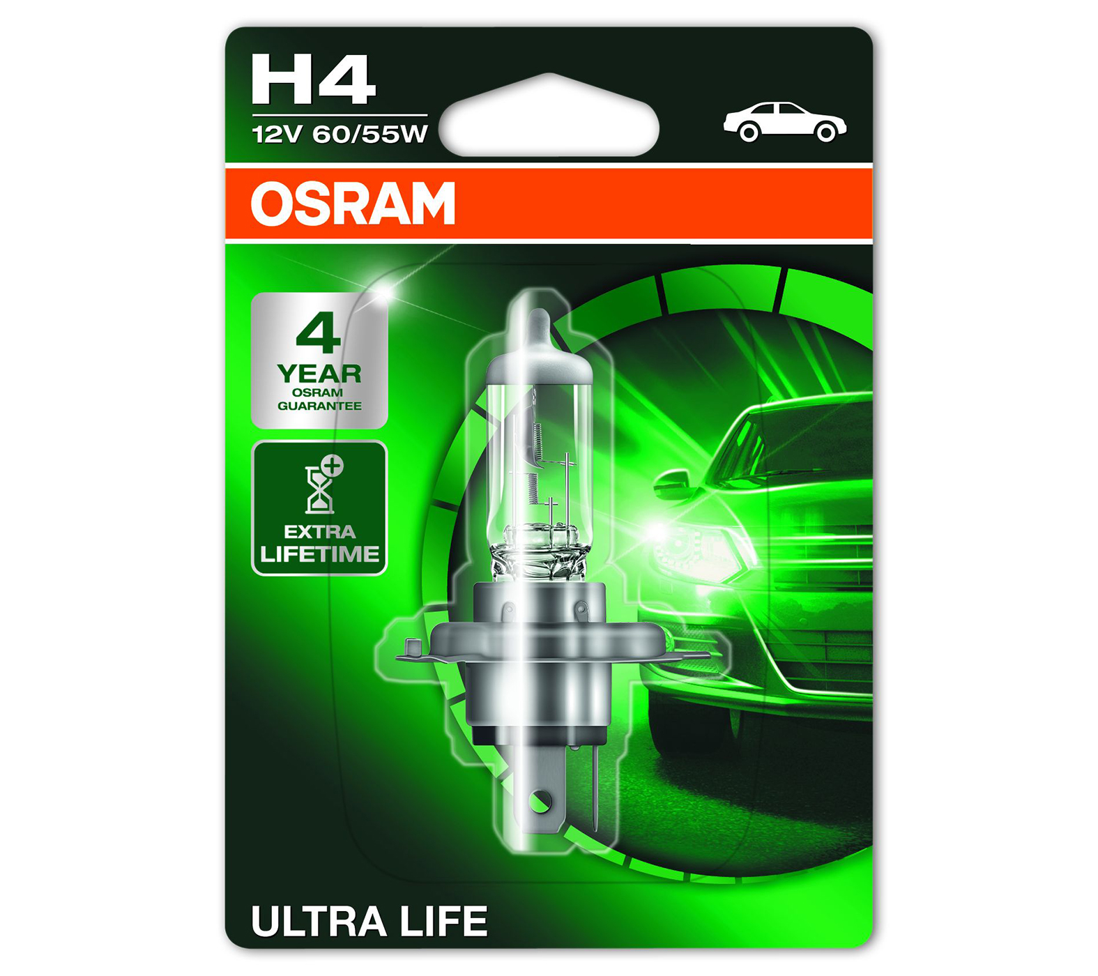 OSRAM H4 Scheinwerferlampe Ultra Life 12V 60/55W