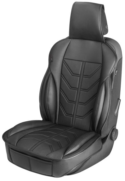 WALSER PKW Sitzauflage Kimi, Auto-Sitzaufleger im Rennsportdesign schwarz, 1 Stück