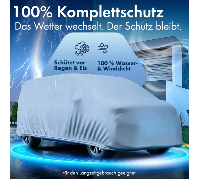 WALSER All Weather Basic Autoabdeckung als Wetterschutz für Fahrzeuge im Außenbereich