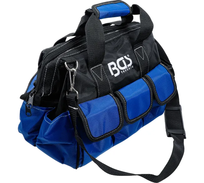 BGS technic Universal-Werkzeugtasche in der Produktansicht, für professionelle Arbeiten in Werkstatt, Garage und Haushalt.