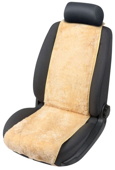 WALSER PKW Sitzauflage aus Lammfell Cosmo, Auto-Sitzaufleger, Lammfell-Sitzauflage beige, 1 Stück
