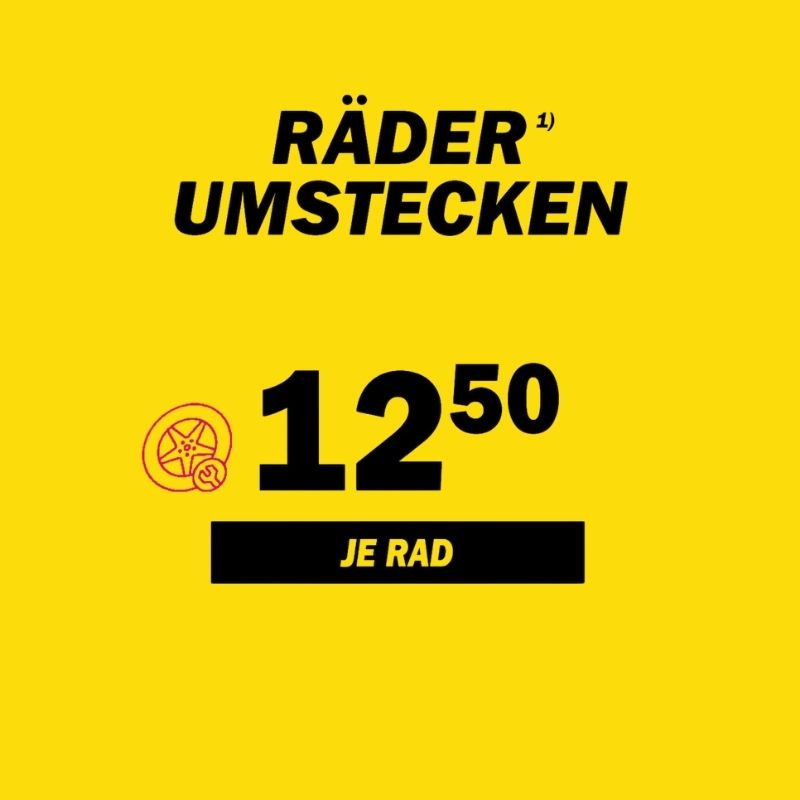 Räder umstecken Euro 12,50 je Rad