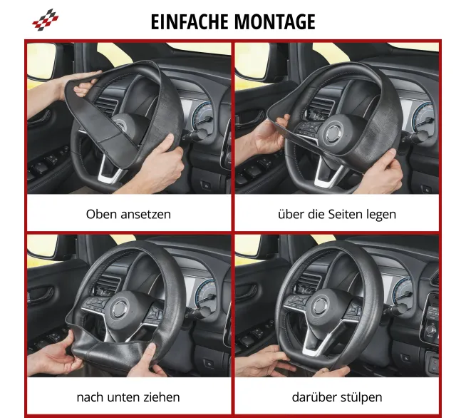 WALSER Lenkradhülle Soft Grip für besseren Halt und Komfort beim Fahren