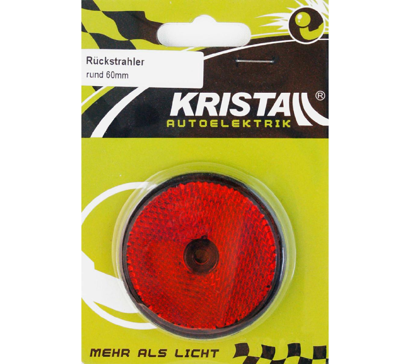 KRISTALL Rückstrahler rot 60 mm