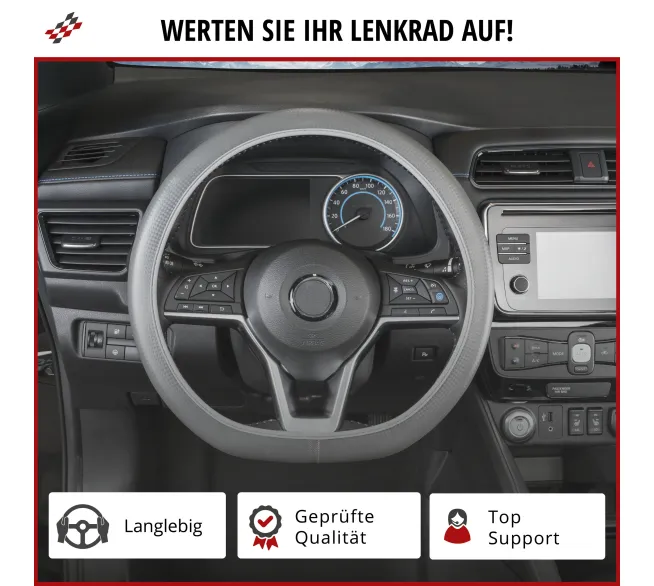 WALSER Lenkradhülle Soft Grip für besseren Halt und Komfort beim Fahren