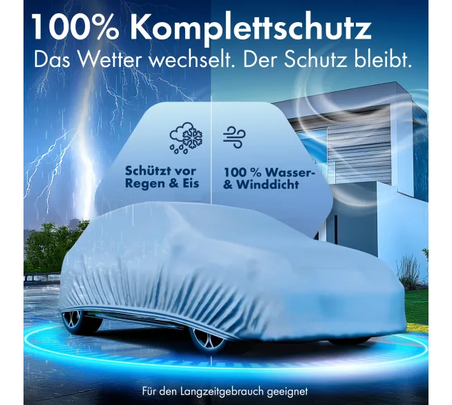 WALSER All Weather Basic Autoabdeckung als Wetterschutz für Fahrzeuge im Außenbereich