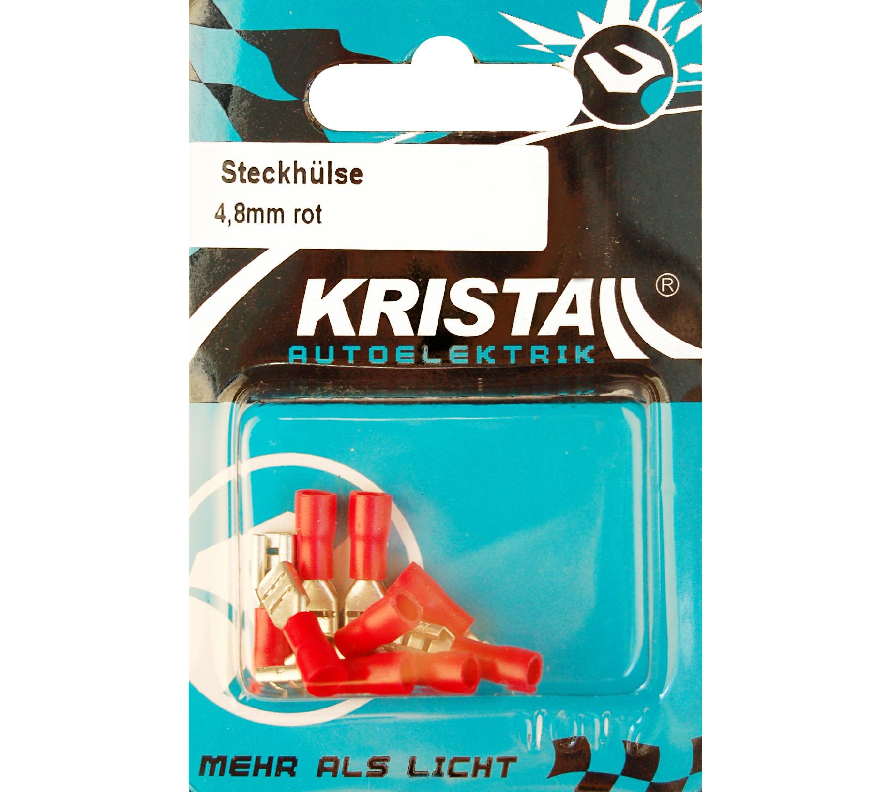 KRISTALL Flachsteckhülse rot 4,8 mm