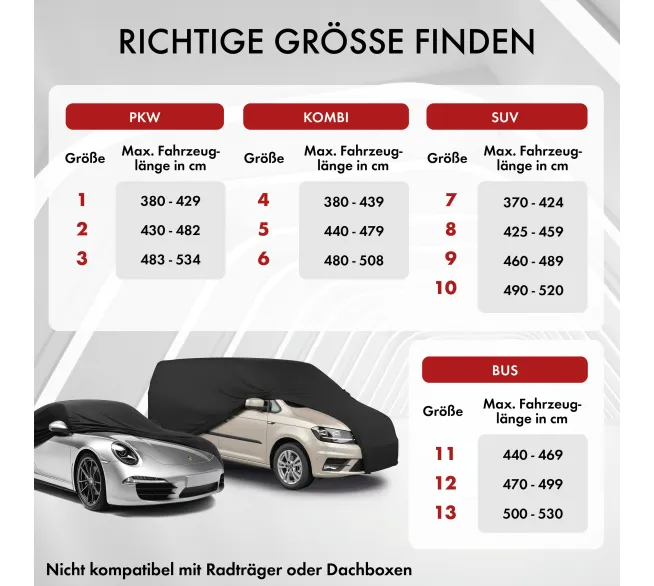 WALSER Indoor Stretch Basic Autoabdeckung als Staubschutz für Fahrzeuge in der Garage
