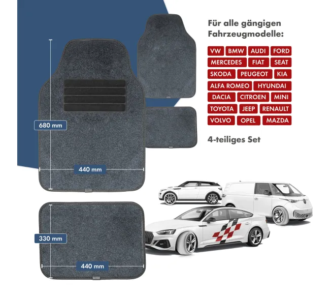 CARCOMFORT Autoteppich Smart als pflegeleichte Fußmatte für den Fahrzeuginnenraum