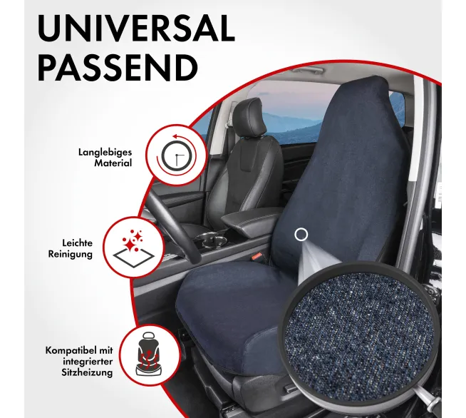 CARCOMFORT Autositzbezug Jeans als robuster Sitzschutz für den Fahrzeuginnenraum