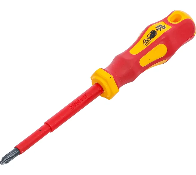 BGS technic VDE-Schraubendreher Kreuzschlitz PH2 in der Produktansicht, für präzise Schraubarbeiten an Fahrzeugen, Maschinen und Bauteilen.