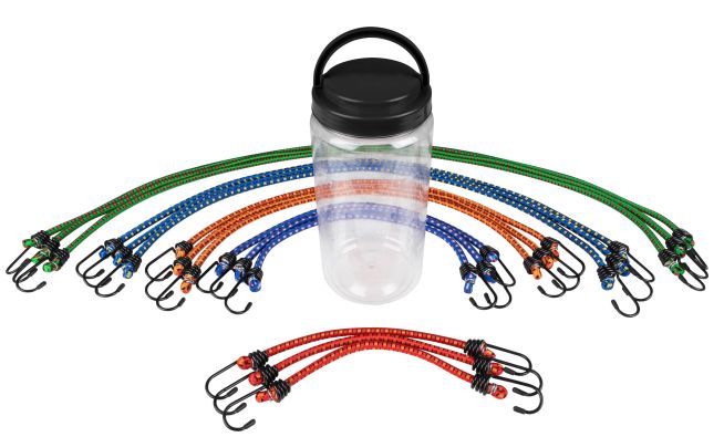 WALSER Spannbandset 15 Stück, Transport-Spanngurte, Spanngummi Gepäckspanner