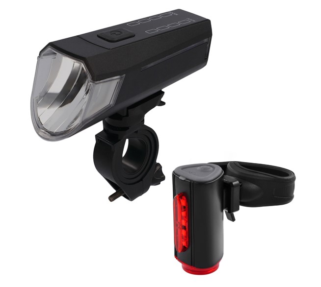 FISCHER LED-Akku Beleuchtungsset mit Rücklicht TWIN