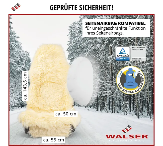 WALSER Autositzaufleger Marla als komfortabler Schutz für den Autositz