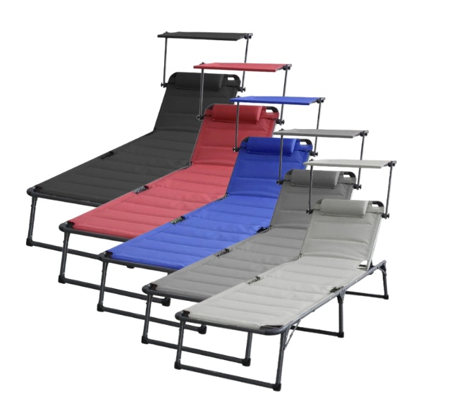PRESTIGE Komfort-Sonnenliege inkl. Kissen gepolstert aus Aluminium