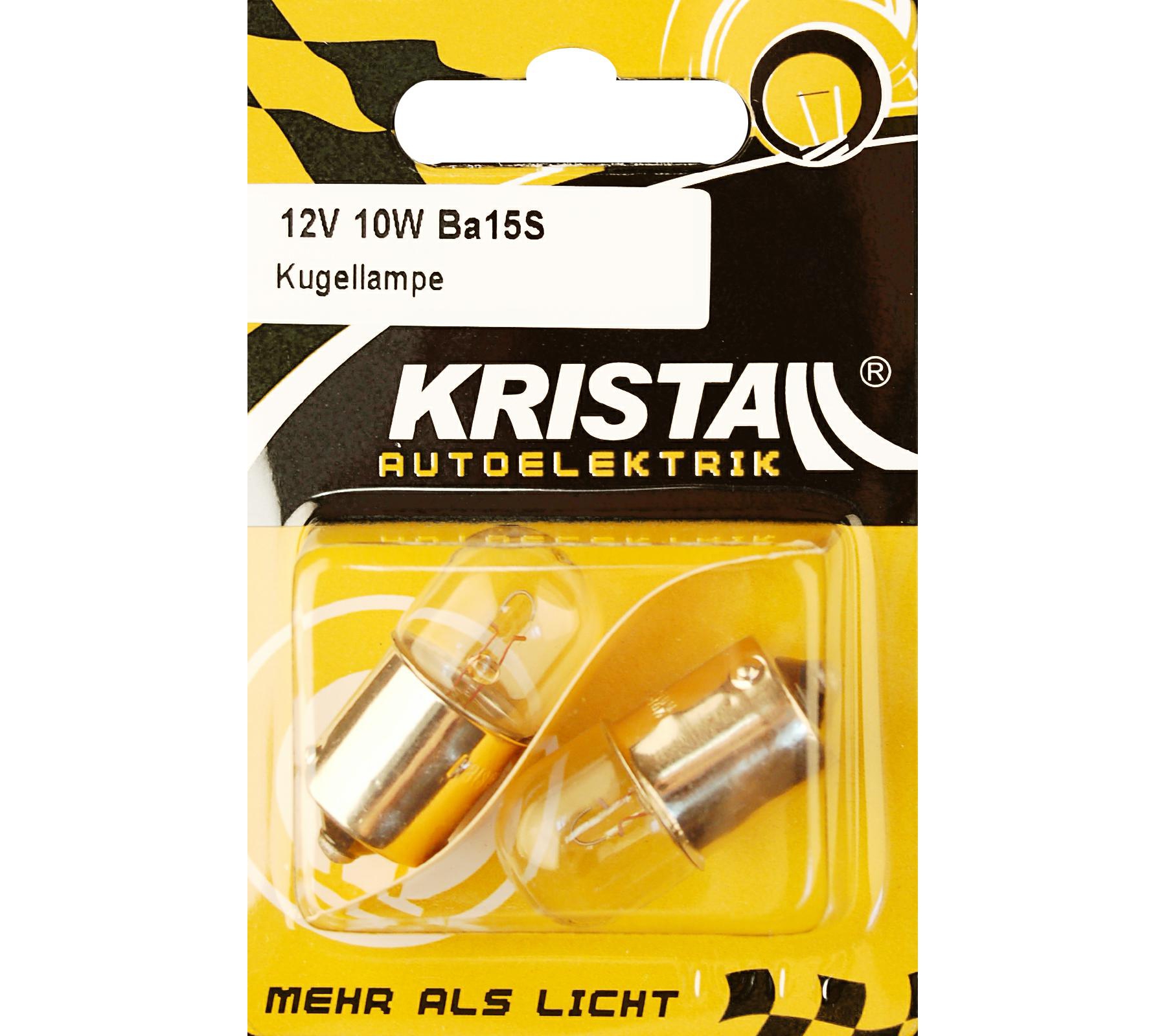 KRISTALL Ba15S Kugellampe 12V 10W
