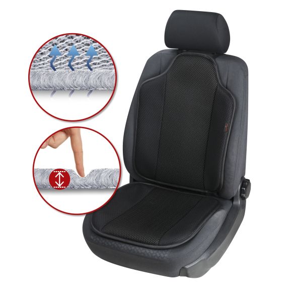 WALSER PKW Sitzauflage Aero-Spacer, Auto-Sitzaufleger schwarz, 1 Stück