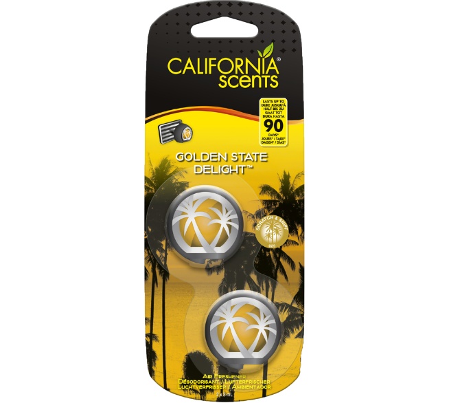 CALIFORNIA SCENTS Golden State Delight Lufterfrischer Mini Diffuser, 2 Stück