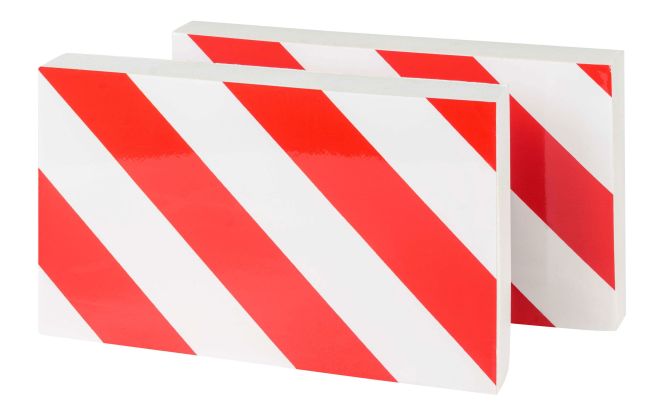WALSER Garagen-Wandschutz, 2 Stück Auto-Türkanten-Schutz selbstklebend 32x20x4 cm rot/weiß