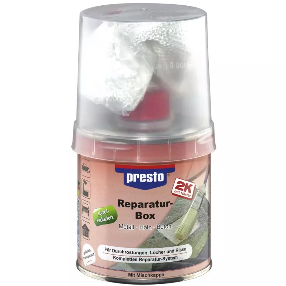 presto-reparaturbox-1000g-inkl-haerter-styrolreduziert-10804636 PRESTO Polyesterharz und Reparaturbox 1000g inkl. Härter - styrolreduziert