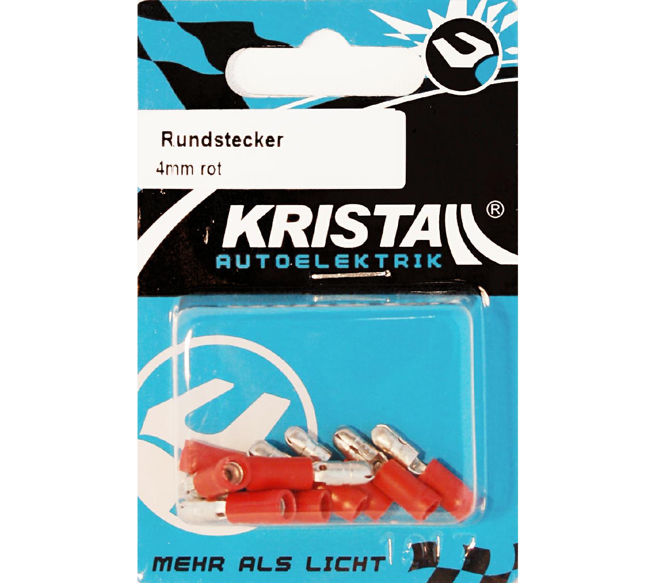 KRISTALL Rundstecker rot 4 mm