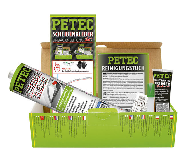 PETEC Scheibenkleber-Set schwarz 310 ml