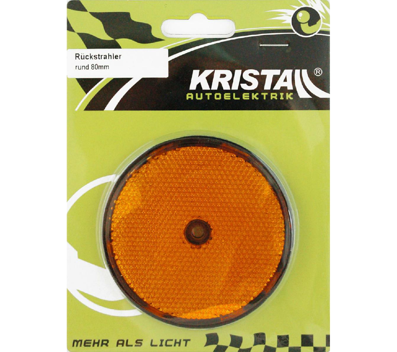 KRISTALL Rückstrahler orange 80 mm