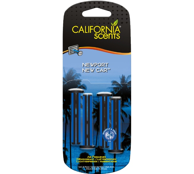 CALIFORNIA SCENTS Newport New Car Lufterfrischer Mini Diffuser, 4 Stück