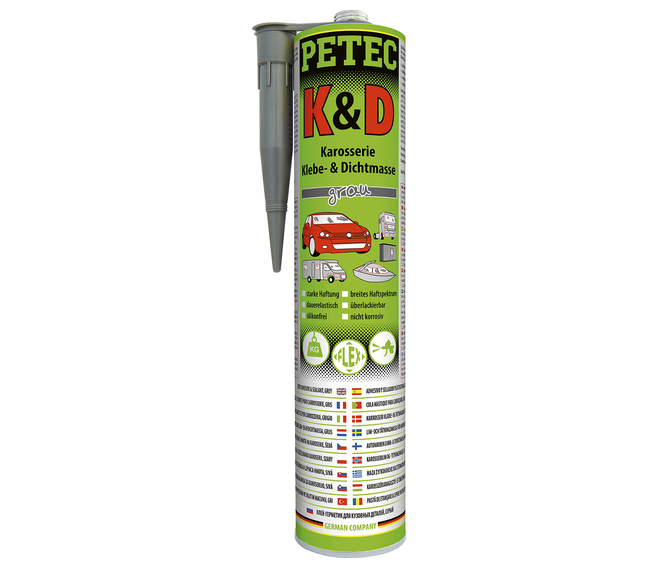 PETEC K&D Karosserie Klebe- und Dichtmasse grau 310 ml