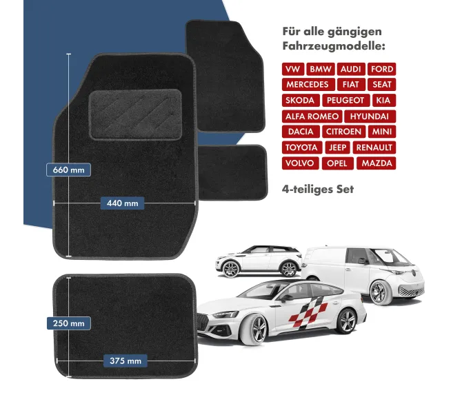 CARCOMFORT Autoteppich Smart als pflegeleichte Fußmatte für den Fahrzeuginnenraum