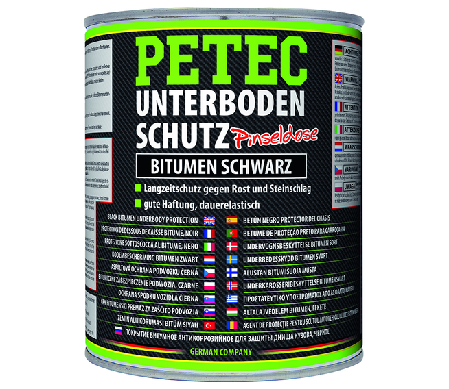 PETEC Unterbodenschutz Bitumen schwarz Pinseldose 1 l