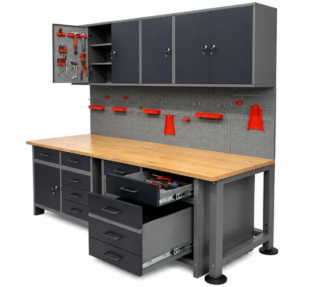 PRESTIGE Garagenschrank Werkstatt Set 6tlg 240cm